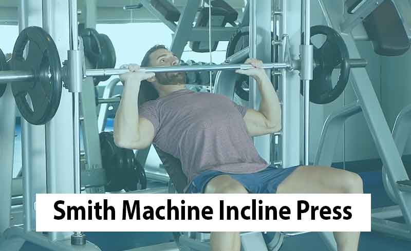 Handsome Man Doing a Smith Machine Incline Bench Press